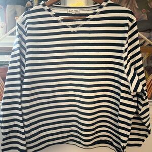 Alex Mill Lakeside Tee EUC XXL Navy blue stripe slight flaw